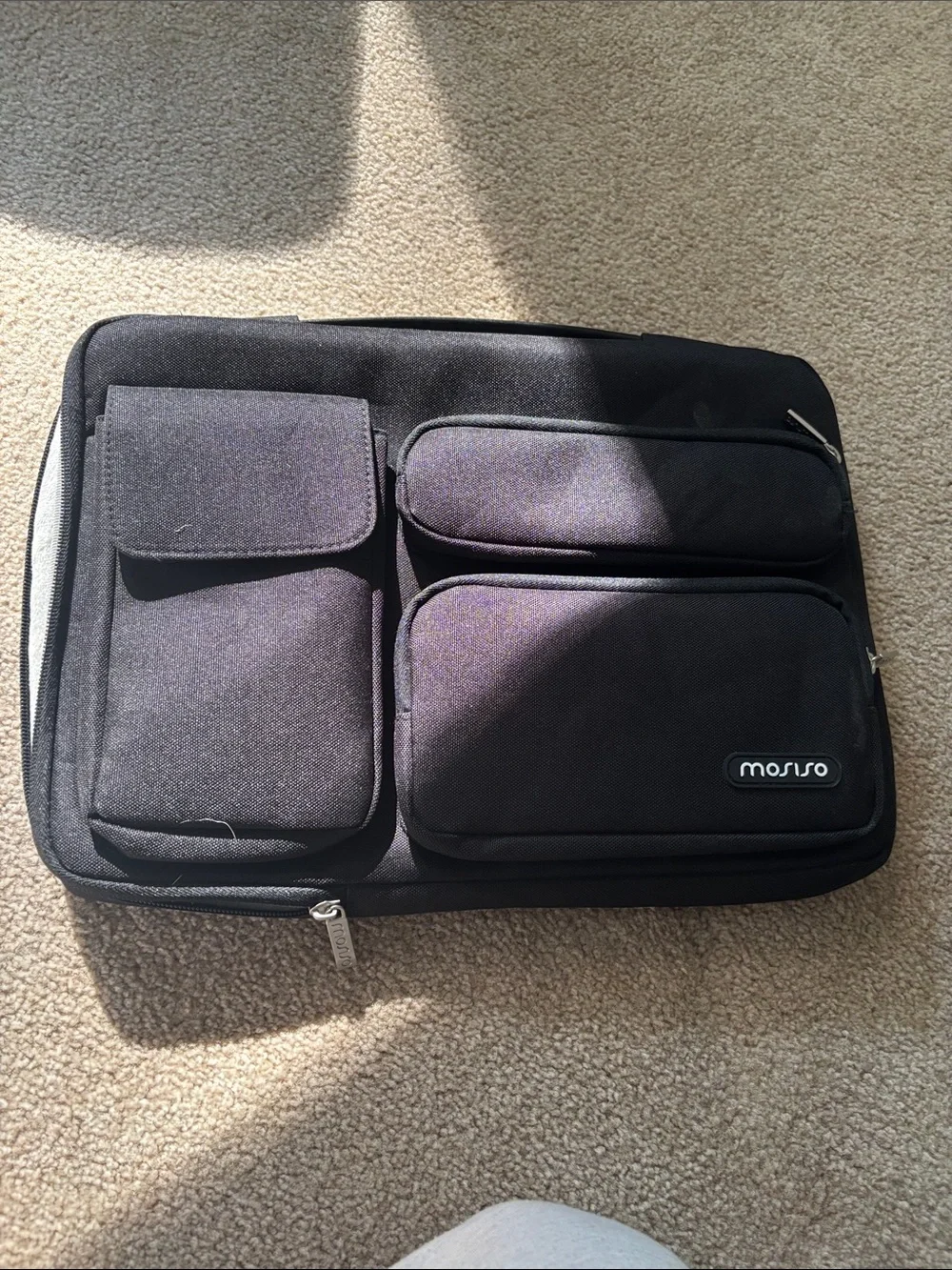 Mosiso Black Compact Laptop Sleeve with Front Pocket